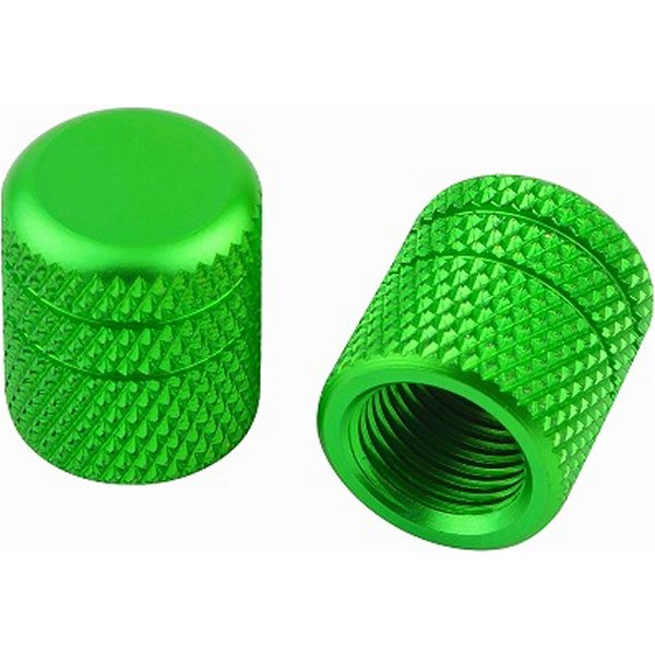 エアーバルブキャップ アルミ 2個入り ライムグリーン