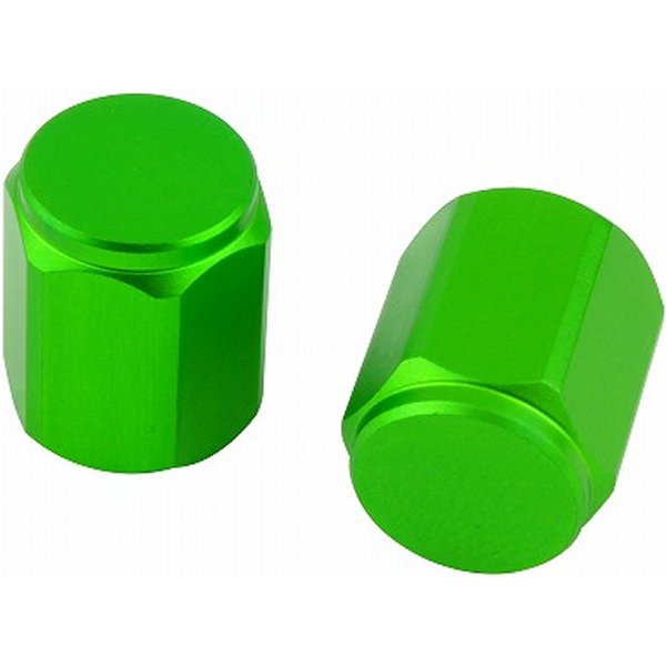 エアーバルブキャップ ヘックス プレーン 2個入り ライムグリーン