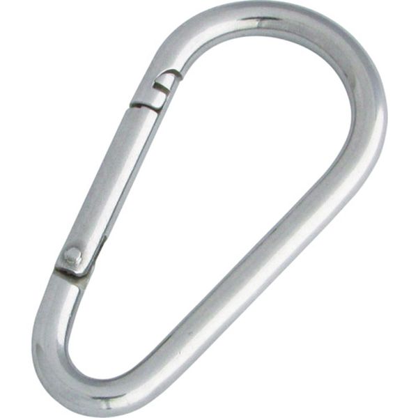 ステンレス　ナス型カラビナ（環なし）　線径３ｍｍ長さ３８ｍｍ