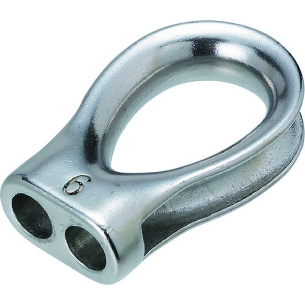 B2451 205-0272  ステンレス ロープシンブル 使用ロープ径9mm 長さ35mm