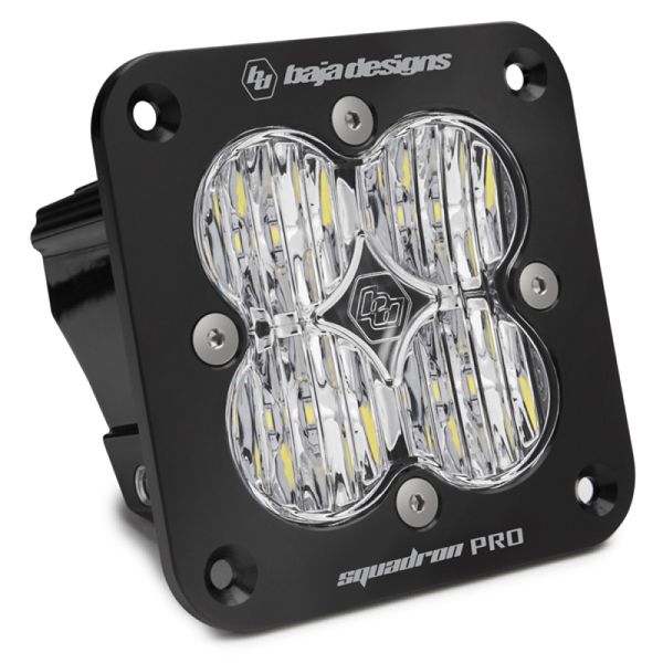 Squadron Pro Black Wide Cornering Pattern Flush Mount LED Light Pod - Black