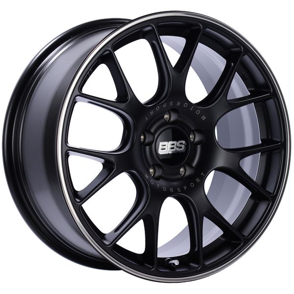 CH-R 18x8.5 5x112 ET38 Satin Black Polished Rim Protector Wheel -82mm PFS/Clip Required