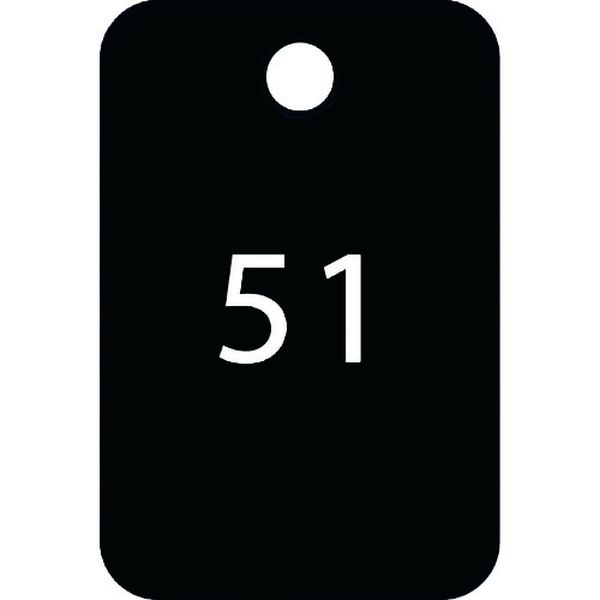 BF56BK 159-4715  番号札 四角 大 番号入り51～75 黒 (25枚入)