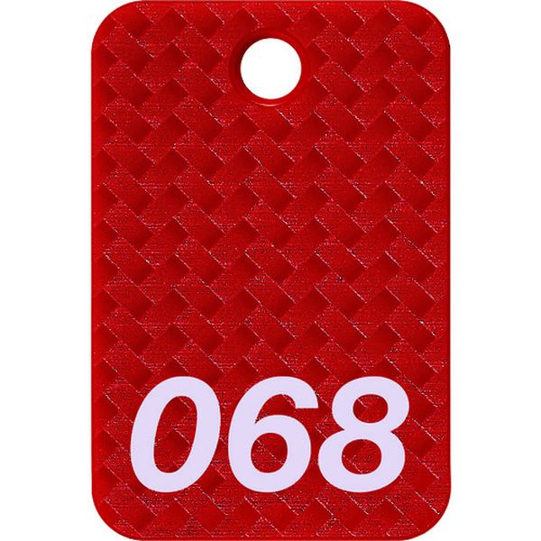 BF82RD 159-6252  番号札 四角 大 番号入り51～75 赤 (25枚入)