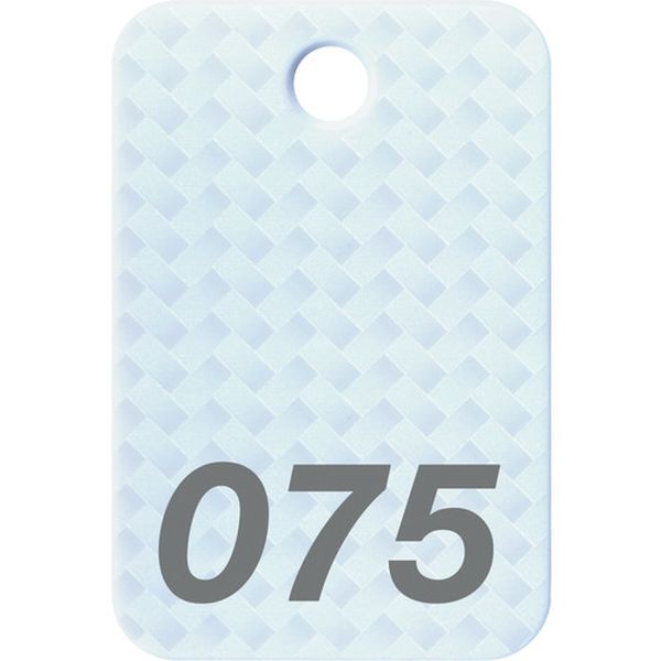BF82WH 159-6247  番号札 四角 大 番号入り51～75 白 (25枚入)