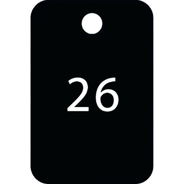 BF55BK 159-4736  番号札 四角 大 番号入り26～50 黒 (25枚入)