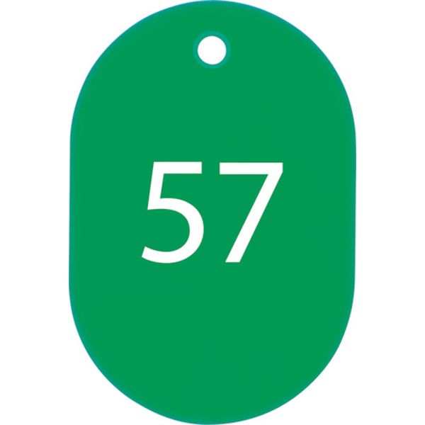 BF72GN 106-7170  番号札 小 番号入り51～75 緑 (25枚入)
