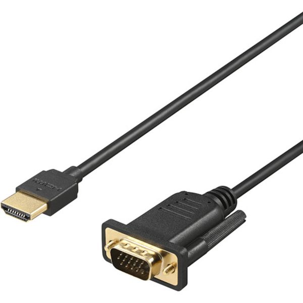 HDMI to VGA変換ケーブル 2m ブラック