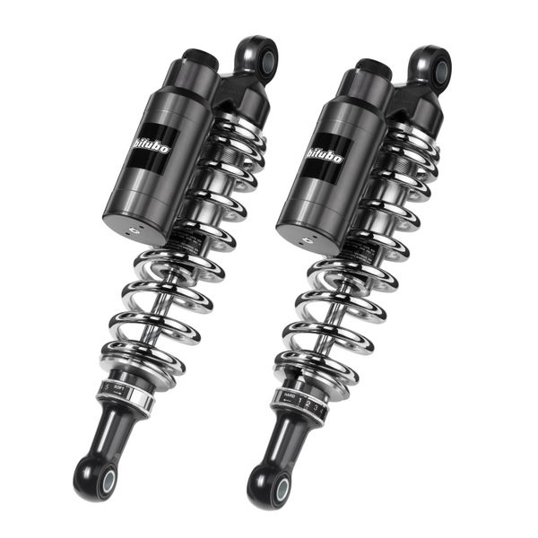 Bitubo WMT0 Twinshocks Adj.: Spring Preload, Reb., Comp., Length 330mm, Piggyback Tank, Chr Edition