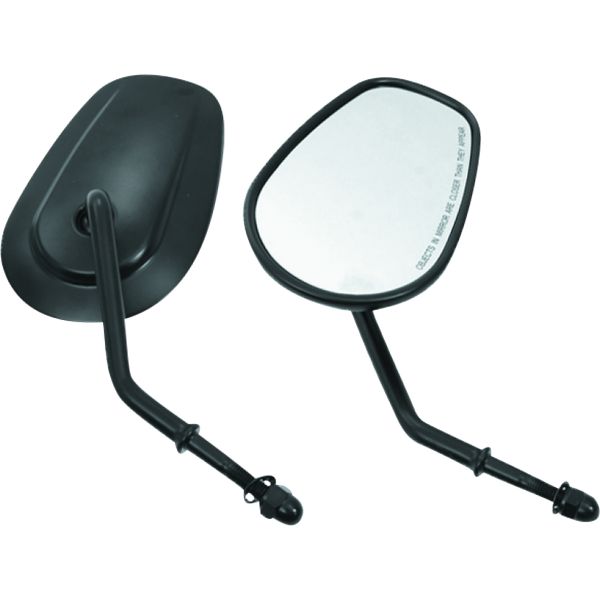 Bikers Choice Black Tapered Short Stem Mirrors Pr