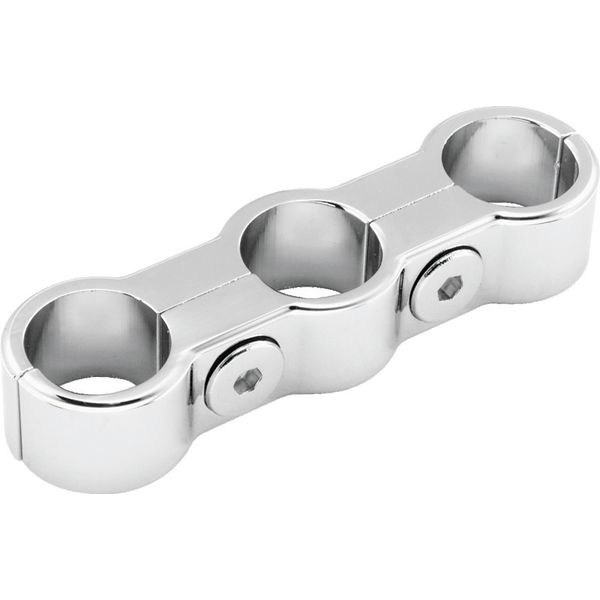 Bikers Choice Chrome Plain Oil Hose Separator For 3 Hoses