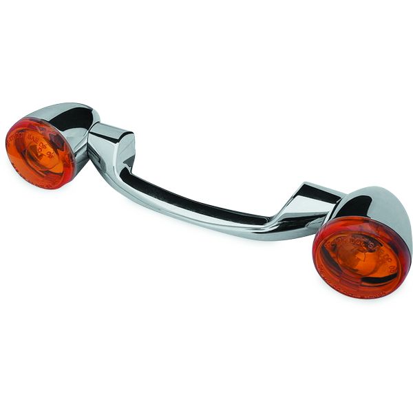 Bikers Choice 91-08 Touring 86-17 FLST Narrow Chrome Rear Turn Signal Bar Kit W/Amber Lens