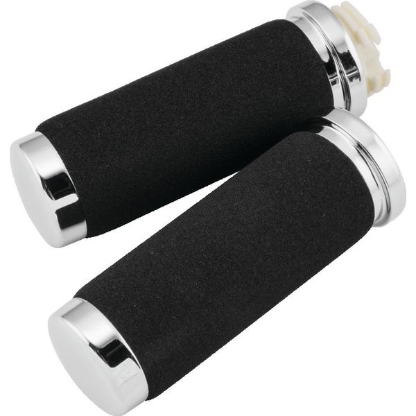 Bikers Choice 81-Up Big Twin & XL With Dual Cable Black Cushion Grips With Sleeve Pr