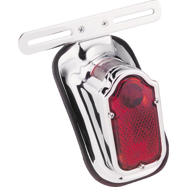 Bikers Choice 40-54 Big Twin And Custom Use Chrome Tombstone Taillight 12V Replaces H-D 68003-47T