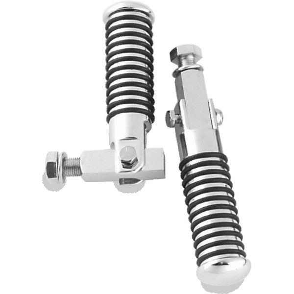 Bikers Choice 72-99 Big Twin & XL Chrome Block Mount O Ring Footpeg Kit 1/2-20 Thread