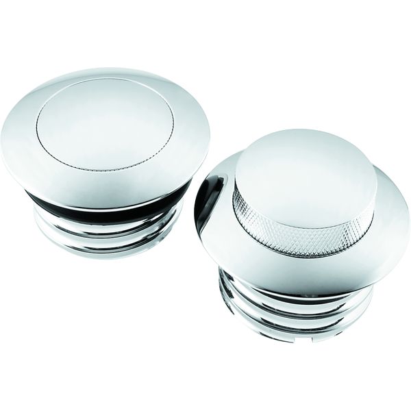 Bikers Choice 82 Up W/Dual Cap Chrome Pop Up Billet Gas Cap Set