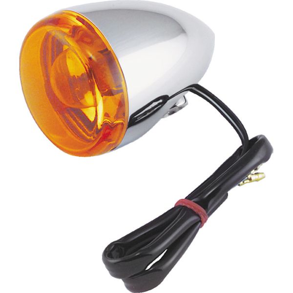 Bikers Choice Chrome Bullet Rear Turn Signal Single Filament Amber Replaces 67104-83 68977-00