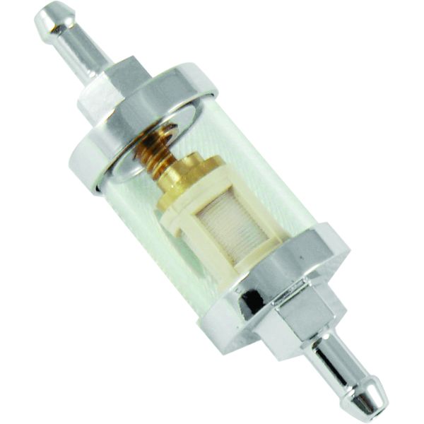 Bikers Choice Chrome Clear View Fuel Filter 1/4 Inch Hose Universal