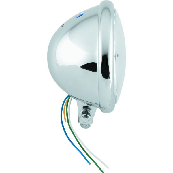 Bikers Choice 5-3/4 Chrome Bottom Mount Headlight Clear Lens H4 60/55W Universal