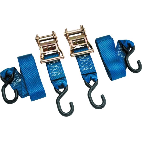 BikeMaster 2x84in Ratchet Tiedown Pair - Blue