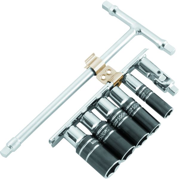 BikeMaster 1/4in Drive T-Handle Wrench Set - Metric 6-pt Sockets (8mm/10mm/12mm/13mm/14mm)