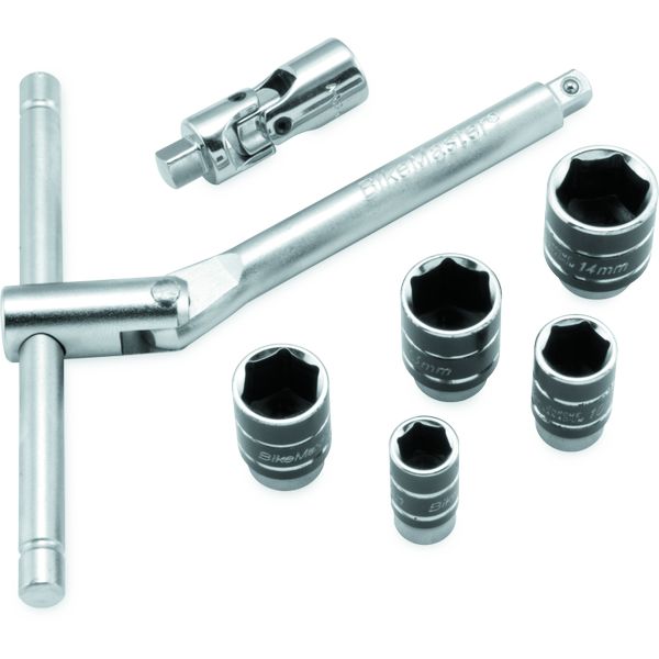 BikeMaster 1/4in Drive Compact Sliding and Folding T-Handle Set