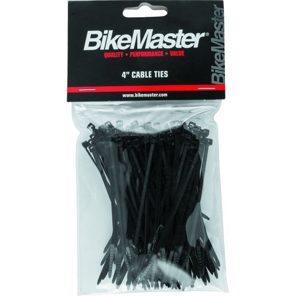 BikeMaster 4in Cable Ties (Pack of 100) - Black