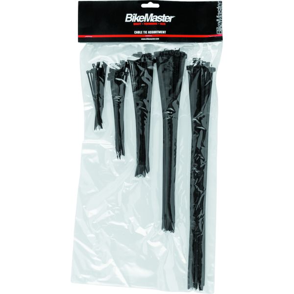 BikeMaster Assorted Cable Ties (Pack of 100) - Black