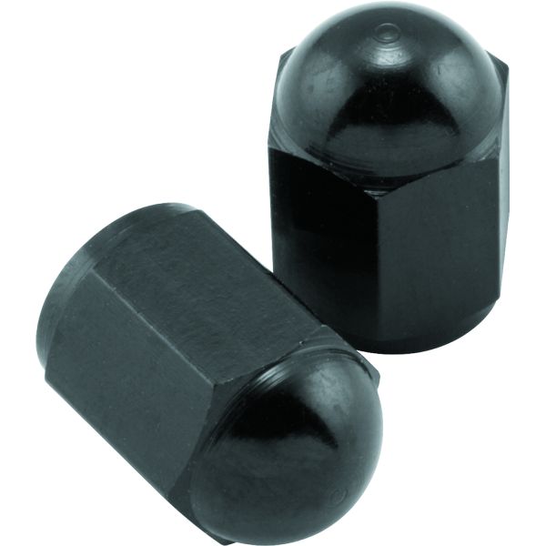 BikeMaster Valve Caps Aluminum (6 Pair) - Black