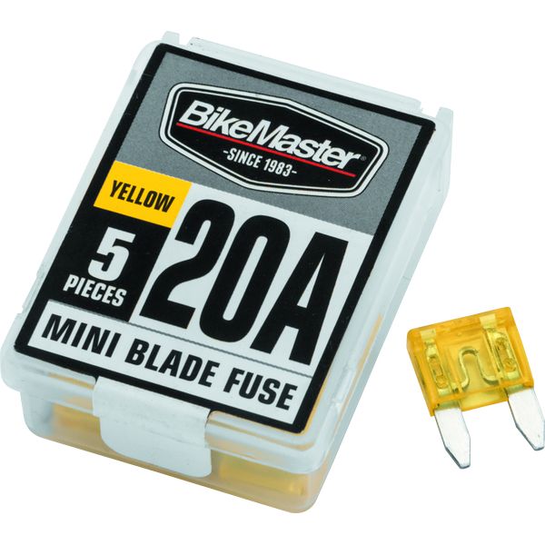 BikeMaster 5Piece 20A Replacement Mini Blade Fuse
