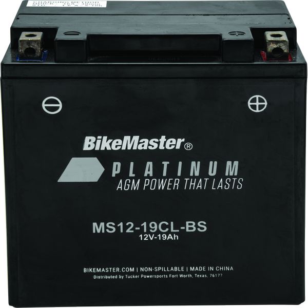 BikeMaster AGM Battery - MS12-19CL-BS