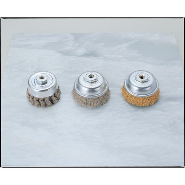 BKMC75 812-3893  鋼線メッキ線カップブラシ 75xM10xP1.5 鋼線メッキ