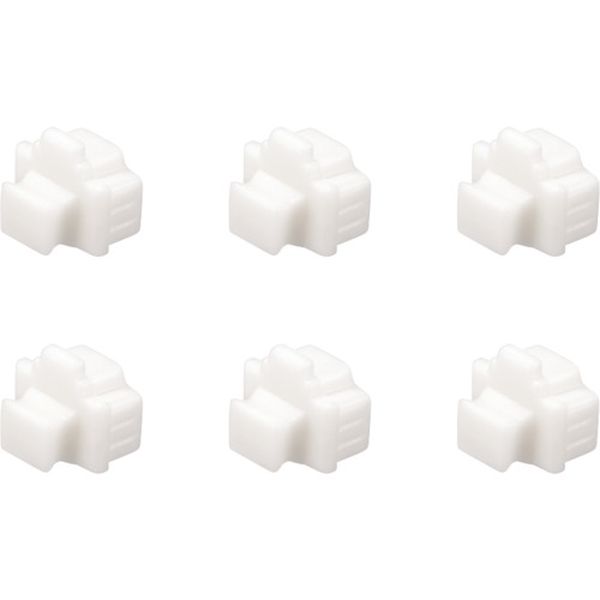 428-5826  LANポートカバー 6個入り ホワイト