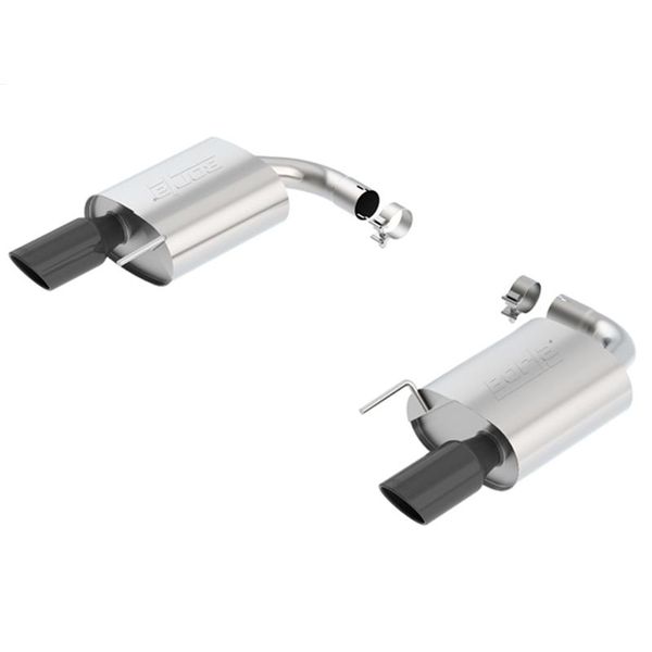 S-Type Rear Section 15-17 Ford Mustang GT 5.0L V8 MT/AT 2.5in pipe 4in tip (Black Chrome)