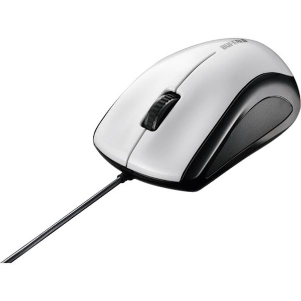 362-8391  有線レーザー式マウス 静音/3ボタン ホワイト