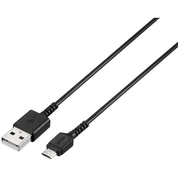 USB2.0ケーブル(Type-A to microB) スリム 1.0m ブラック