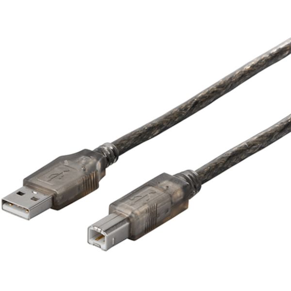 453-1188 USB2.0ケーブル(A to B) 0.7m ブラックスケルトン