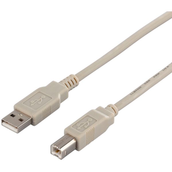 USB2.0ケーブル(A to B) 1m アイボリー