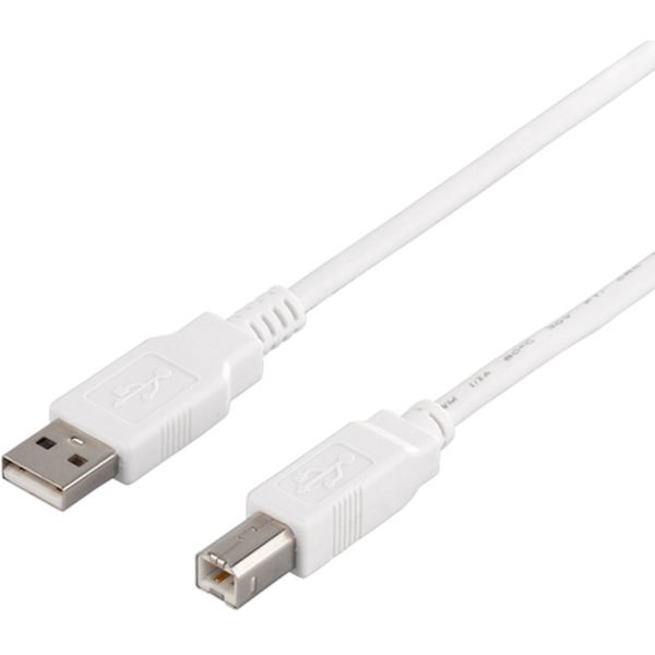 USB2.0ケーブル(A to B) 2m ホワイト