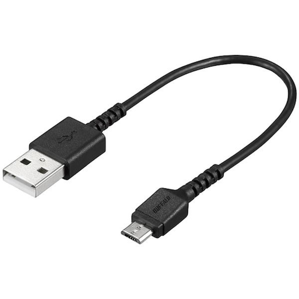 USB2.0 A to microB ラバーブッシュスリムケーブル 1.0m ブラック