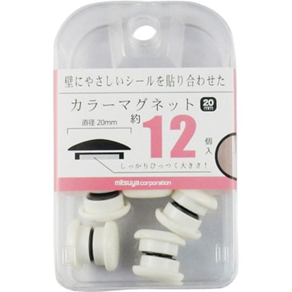 BX2CM20WH 356-6392  カラーマグネット20mm 白12個