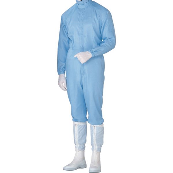 C1515BLL 825-8951  立体裁断構造超静電クリーンウェア ブルー LL