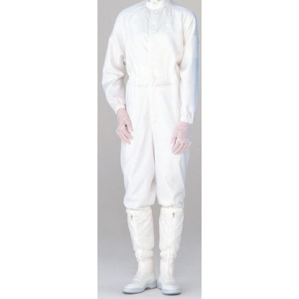 C1515W5L 825-8981  立体裁断構造超静電クリーンウェア ホワイト 5L