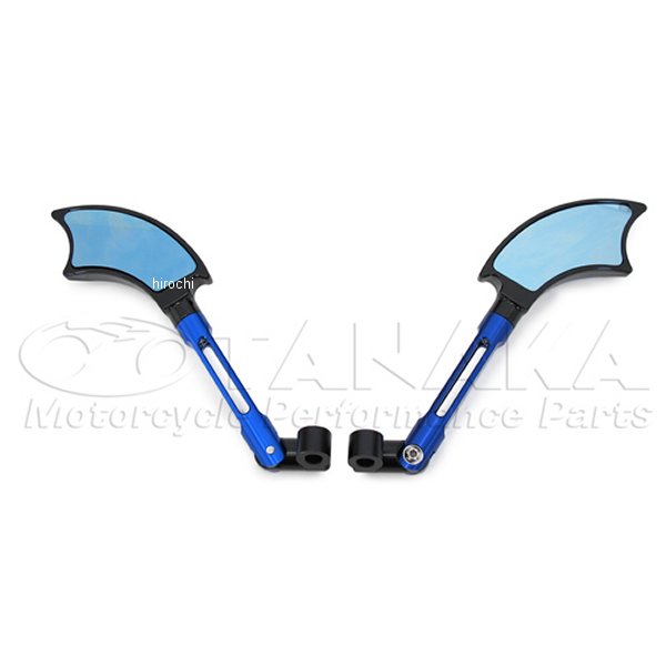 バットウイングミラー アルマイト 青