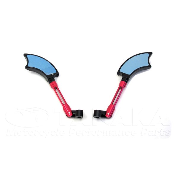 バットウイングミラー アルマイト 赤