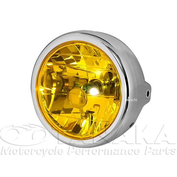 汎用 マルチリフレクターヘッドライト  メッキ/イエロー