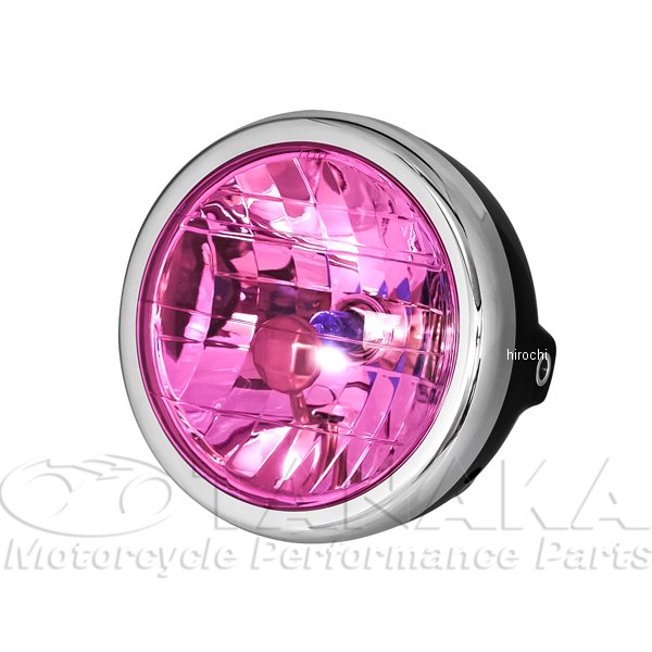 汎用 マルチリフレクターヘッドライト  黒/ピンク
