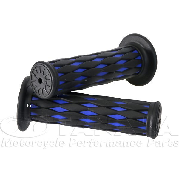 ハンドルグリップ左右セット ツートンカラー 汎用 黒/青