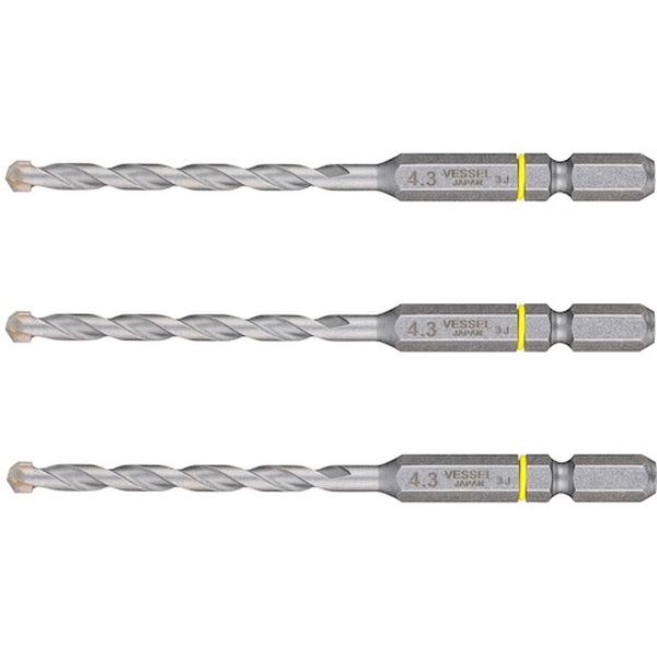 CPD3S4.3 610-6799  CPD3S-4.3 磁器タイル用ドリル3本組