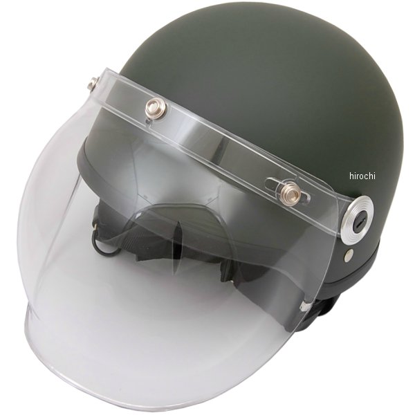 CR-760 ヘルメット クロス バブルシールド付 マットグリーン フリーサイズ (57cm-60cm)